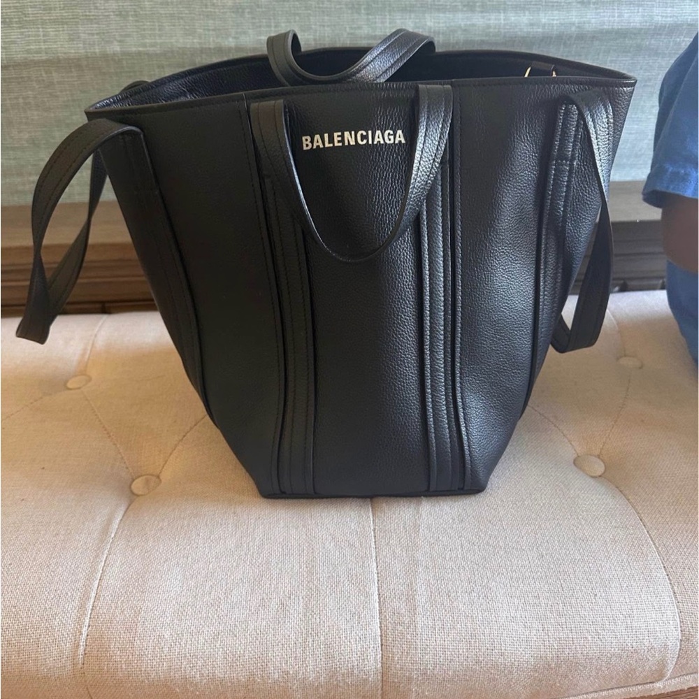Balenciaga Black Leather Tote Bag